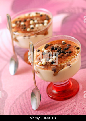 Le Tiramisu de tasses. Recette disponible. Banque D'Images