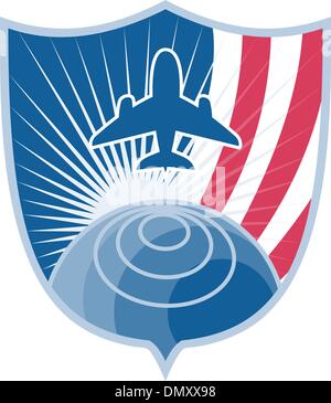 Avion jet avion Protection mondiale Illustration de Vecteur