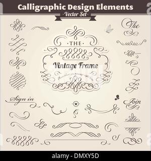 Éléments de conception de la Calligraphie Illustration de Vecteur