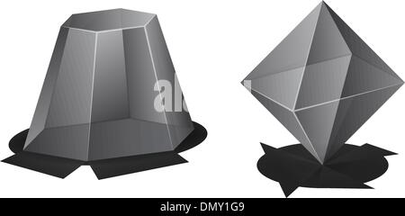 Figures 3d de gris Illustration de Vecteur