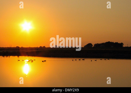 Coucher de soleil lac Banque D'Images