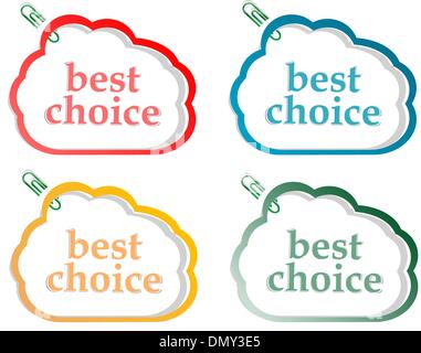 Résumé Les bulles autocollants set avec meilleur choix message Illustration de Vecteur