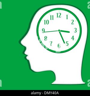 Silhouette Homme pensant à temps. background vector Illustration de Vecteur