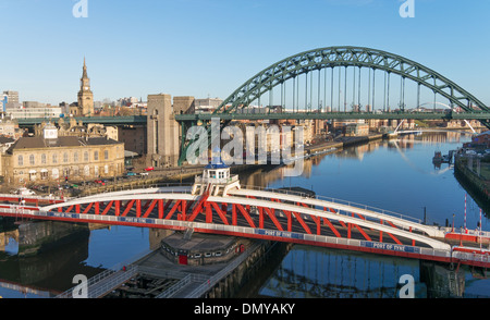 Les ponts, Newcastle Tyne et skyline, Angleterre du Nord-Est, Royaume-Uni Banque D'Images