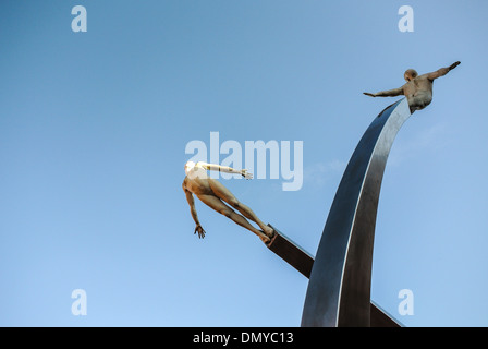 Sculpture découverte Sir Francis Crick Memorial Northampton UK Banque D'Images