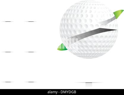 Balle de Golf isolated on white Illustration de Vecteur