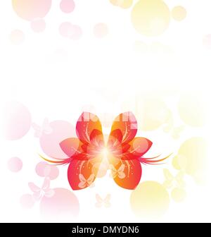 Invitation élégante rouge avec papillon transparent et copy space Illustration de Vecteur