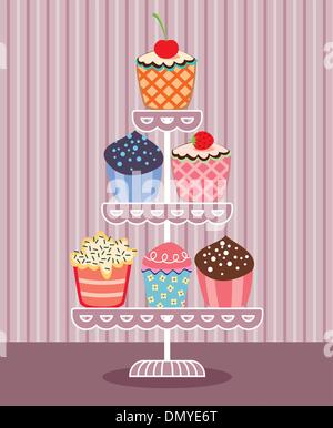 Cupcakes vecteur sur un support Illustration de Vecteur