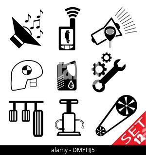 Partie voiture icon set 12 Illustration de Vecteur
