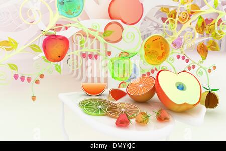 Vector illustration de différents fruits Illustration de Vecteur