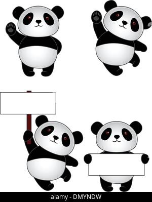 Panda Funny cartoon Illustration de Vecteur