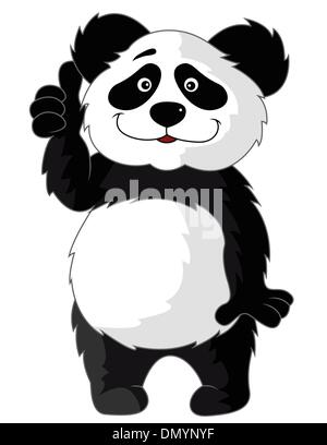 Panda cartoon avec thumb up Illustration de Vecteur