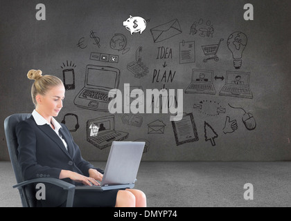 Image composite de businesswoman looking at camera Banque D'Images