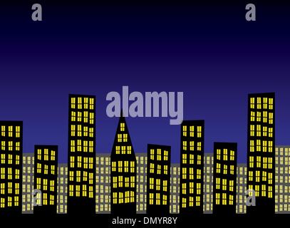 Vector abstract city at night Illustration de Vecteur