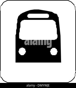 Silhouette noire sur un bus. Vector illustration. Illustration de Vecteur