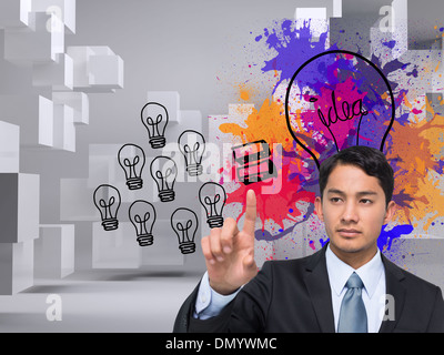 Image composite de stern asian businessman Banque D'Images