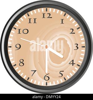 Horloge murale en bois - vector Illustration de Vecteur