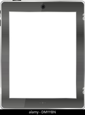 Pc tablette réaliste Ordinateur avec écran blanc isolated on white Illustration de Vecteur