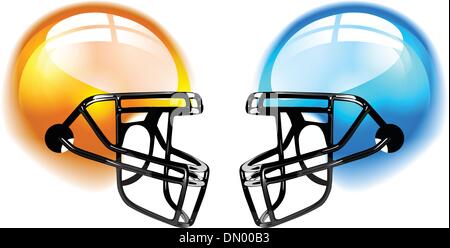 Casques de football on white Illustration de Vecteur