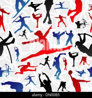 Motif silhouettes Sports Illustration de Vecteur