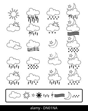 icônes météo Illustration de Vecteur