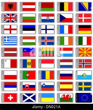 Ensemble de drapeaux des pays européens Illustration de Vecteur