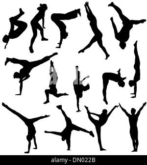 Collection silhouettes de gymnastique Illustration de Vecteur