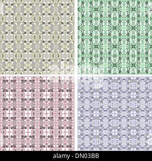 Ensemble d'un damassé motif floral. Vintage vector Illustration de Vecteur