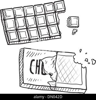 Croquis vecteur candy bar chocolat Illustration de Vecteur