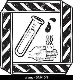 Illustration d'avertissement de danger chimique Illustration de Vecteur