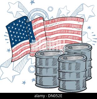 La dépendance pétrolière américaine vector Illustration de Vecteur
