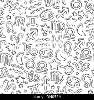 Symbole zodiaque Seamless vector background Illustration de Vecteur