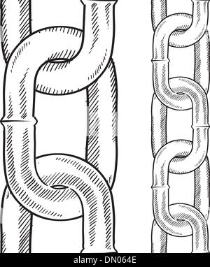 Chaîne transparente motif lien sketch Illustration de Vecteur