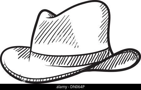 Chapeau de Cowboy sketch Illustration de Vecteur