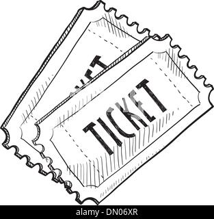 Billets d'événement croquis Illustration de Vecteur