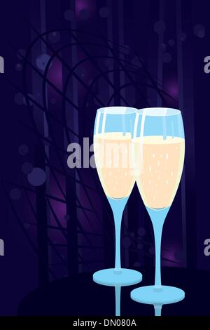 Deux verres de champagne Illustration de Vecteur