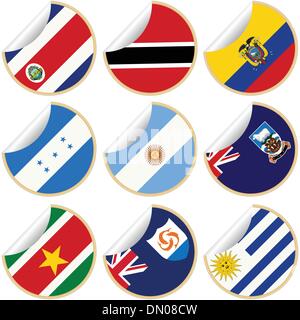 Collection d'autocollants/étiquettes Illustration de Vecteur