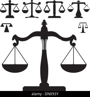 Balance de la justice Silhouettes vecteur Illustration de Vecteur