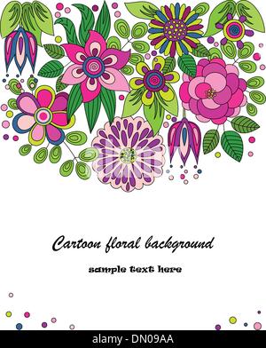 Cartoon illustration fleurs colorées décoratives Illustration de Vecteur