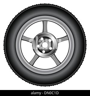 2 pneus roues en alliage Illustration de Vecteur