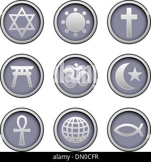 Religion mondiale icon set Illustration de Vecteur