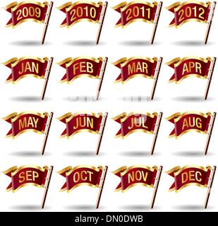 L'icône calendrier drapeau royal Illustration de Vecteur