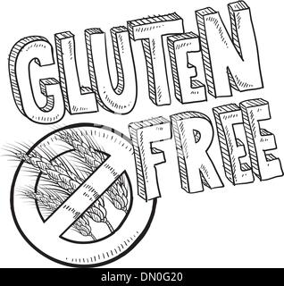 Gluten free food label sketch Illustration de Vecteur