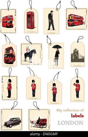 Grande collection de Londres droit d'étiquettes. Vector illustration Illustration de Vecteur