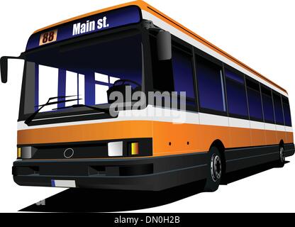 City bus sur la route. Vector illustration Illustration de Vecteur