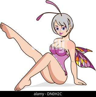 Vector illustration of a cute pink fairy princess Illustration de Vecteur