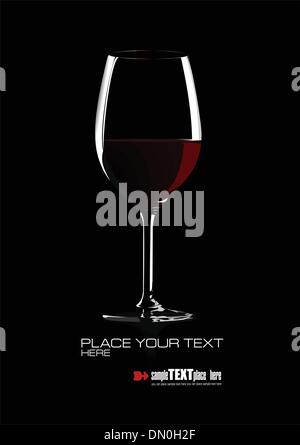 Verre de vin rouge. Vector illustration sur fond blanc Illustration de Vecteur