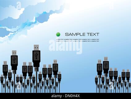 Forêt Résumé créé à partir d'un port usb câbles. Vector illustratio Illustration de Vecteur