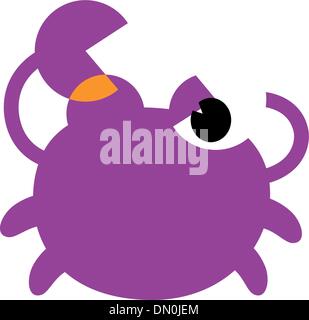 Crabe rose dans diverses poses isolated on white Illustration de Vecteur