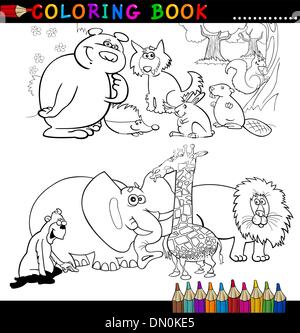 Livre de coloriage pour les animaux ou la page Illustration de Vecteur